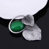 Exquisite Double Leaf Brooch Coat - Image 2