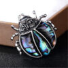 Electroplated Antique Silver Seven-Star Ladybug Rhinestone Brooch, Brooch, All-Match Men And Women Accessories