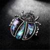 Electroplated Antique Silver Seven-Star Ladybug Rhinestone Brooch, Brooch, All-Match Men And Women Accessories - Image 3