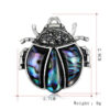 Electroplated Antique Silver Seven-Star Ladybug Rhinestone Brooch, Brooch, All-Match Men And Women Accessories - Image 2