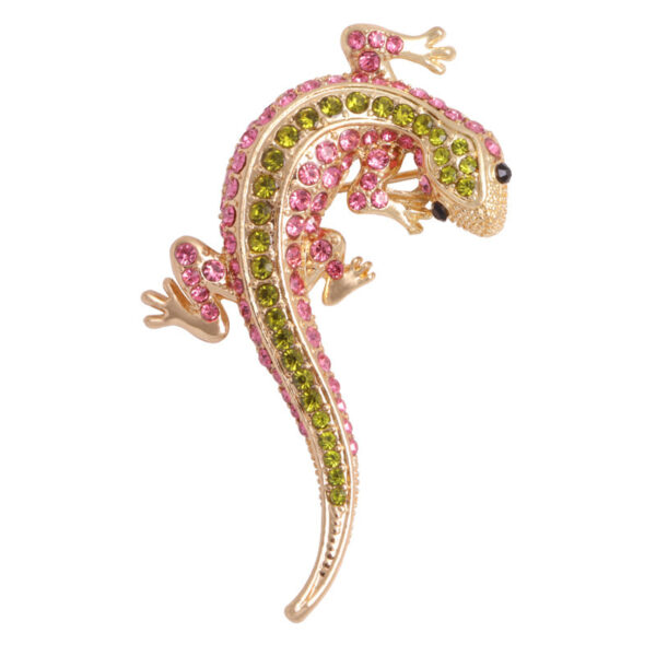 European And American Lizard Diamond Brooch Animal Rhinestone Corsage Clothing Fashion Accessories