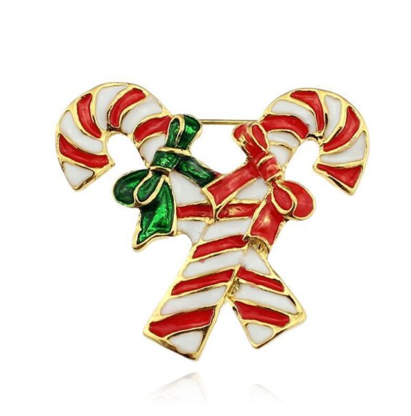 Christmas Candy Dripping Butterfly Velvet Double Crutch Brooch