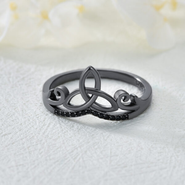 Sterling Silver Black Celtic Rings - Image 2