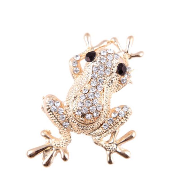 Korean Fashion Diamond Animal FROGPRINCE Brooch Female Corsage - Image 2