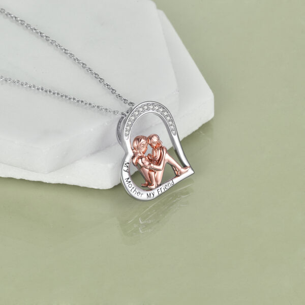 Mother Daughter Necklace 925 Sterling Silver Engraved My Mother My Friend Jewelry Mothers Day Birthday Gifts for Mom from Daughter - Image 3