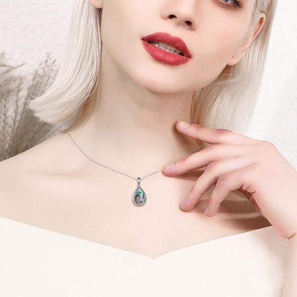 925 Silver Teardrop Urn Necklace for Ashes Retro Silver Necklace for Lover - Image 2