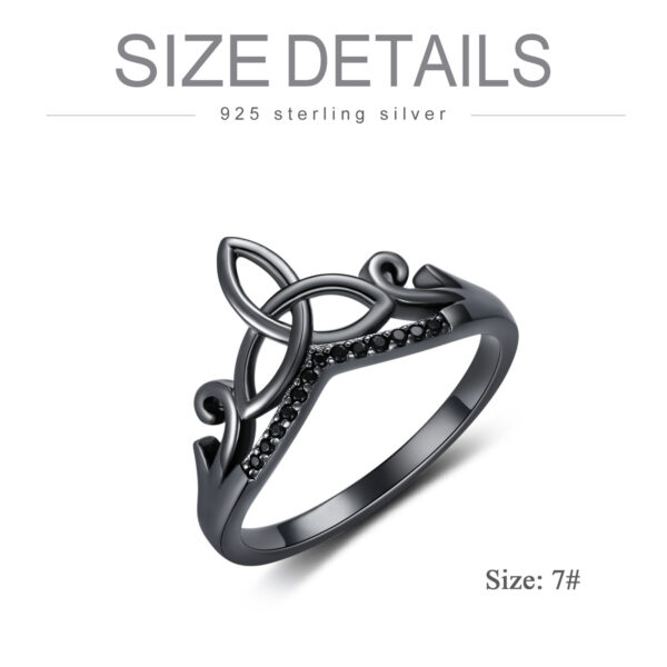 Sterling Silver Black Celtic Rings - Image 3