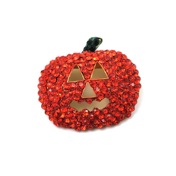 Halloween Spot Drill Red Christmas Pumpkin Brooch - Image 3