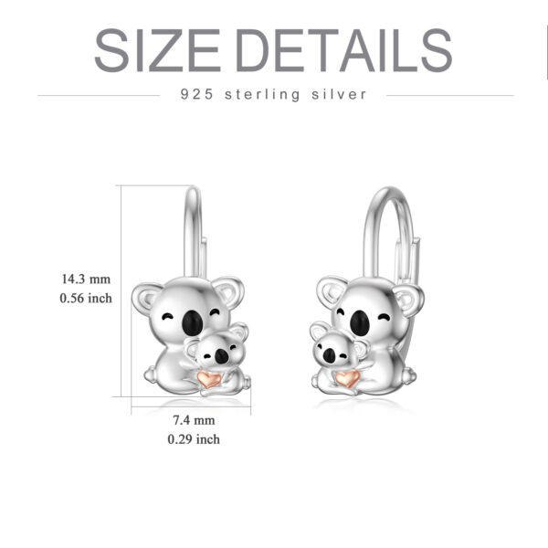 Koala Earrings for Girls Women Cute Mother Daughter Koalas Stud Earrings Sterling Silver Drop Dangle Jewelry - Image 5