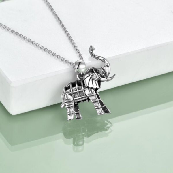 Sterling Silver Oxidized Elephant Pendant Necklace for Women and Men - Image 3