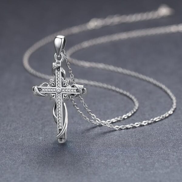 925 Sterling Silver for Women Cross Pendant Cross Jewelry Cross Necklace - Image 3