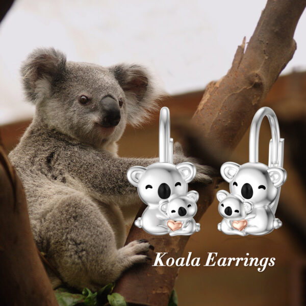 Koala Earrings for Girls Women Cute Mother Daughter Koalas Stud Earrings Sterling Silver Drop Dangle Jewelry - Image 6