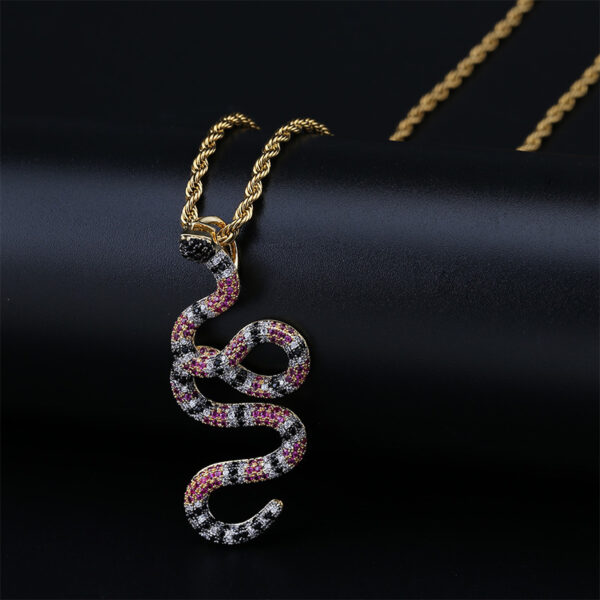 Full zircon color snake pendant - Image 3