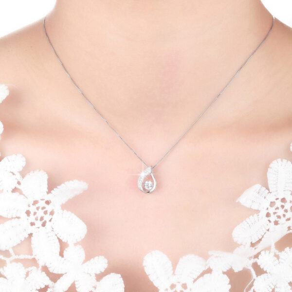 S925 Sterling Silver Clavicle Chain Necklace Simple Jewelry, Beating Heart, Micro-Inlaid Smart Pendant - Image 5
