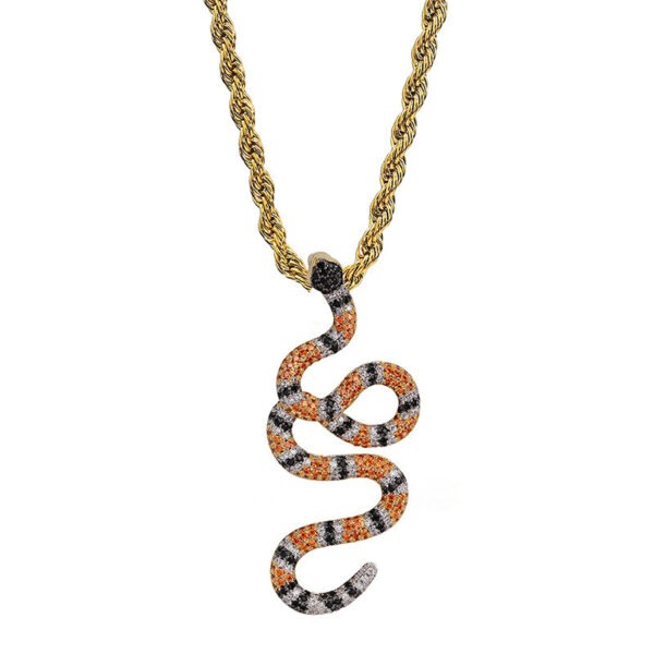 Full zircon color snake pendant