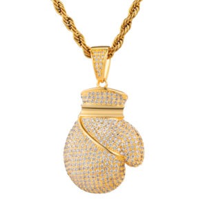 Zircon gold boxing gloves Pendant Necklace