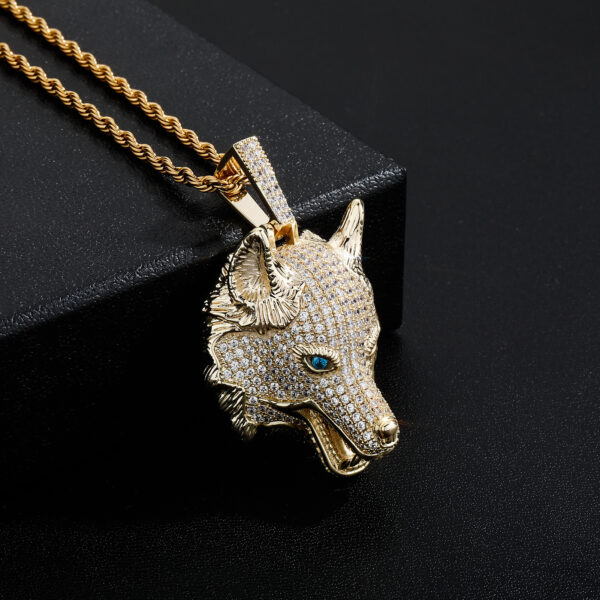 European And American Punk Hip Hop Wolf Head Necklace Pendant Men's Fashion Brand Accessories - Image 2