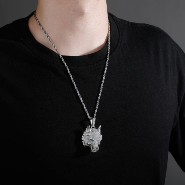 European And American Punk Hip Hop Wolf Head Necklace Pendant Men's Fashion Brand Accessories - Image 5