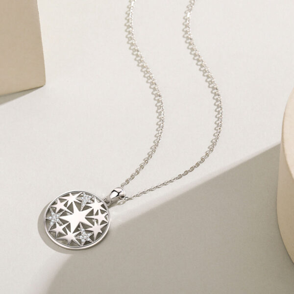 S925 Sterling Silver Pentagram Pendant Necklace - Image 2