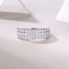 Multi-row Diamond Ring Luxury Fashion Set Moissanite Silver Ring - Image 2