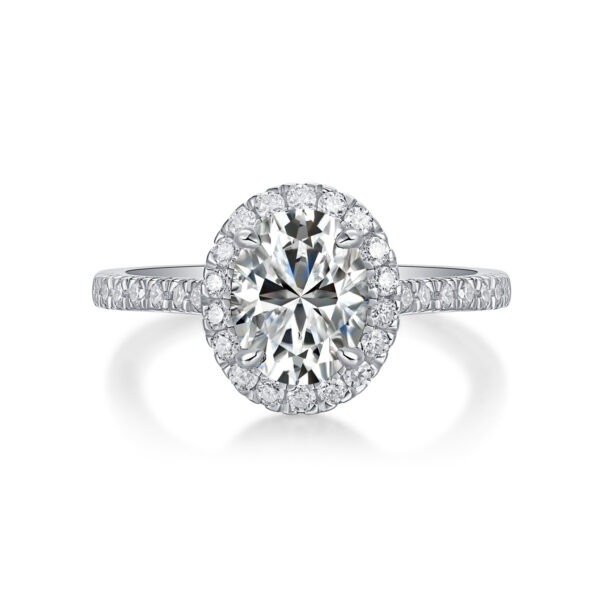 Audrey Large Diamond Ring Luxury Fashion Set Moissanite Silver Ring - Image 4