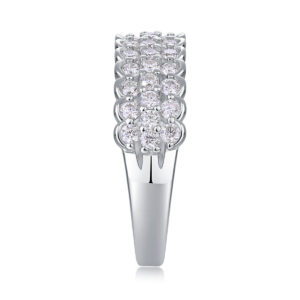 Multi-row Diamond Ring Luxury Fashion Set Moissanite Silver Ring
