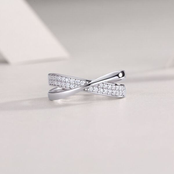 Wrap Around The Diamond Ring Luxury Fashion Set Moissanite Silver Ring - Image 6