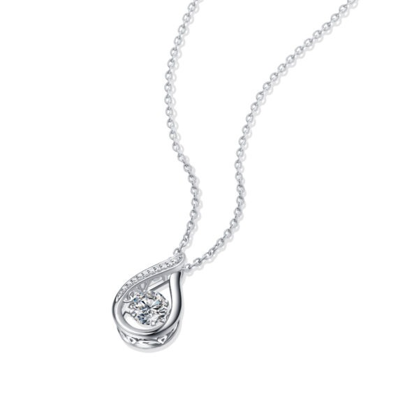Smart Drop Luxury Fashion Diamond Pendant Necklace Set With Mosan Diamond Silver Ornaments - Image 4