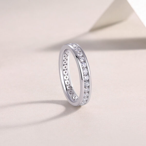 Diamond Ring Luxury Fashion Set Moissanite Silver Ring - Image 3