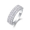 Multi-row Diamond Ring Luxury Fashion Set Moissanite Silver Ring - Image 6