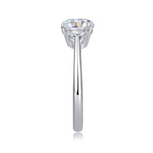 Luxury Fashion Large Diamond Wedding Ring With Moissanite Silver Ring
