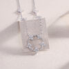 Iris Flower Luxurious Fashion Diamond Pendant Necklace Set With Mosan Diamond Silver Ornaments - Image 3
