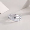 Wrap Around The Diamond Ring Luxury Fashion Set Moissanite Silver Ring - Image 8