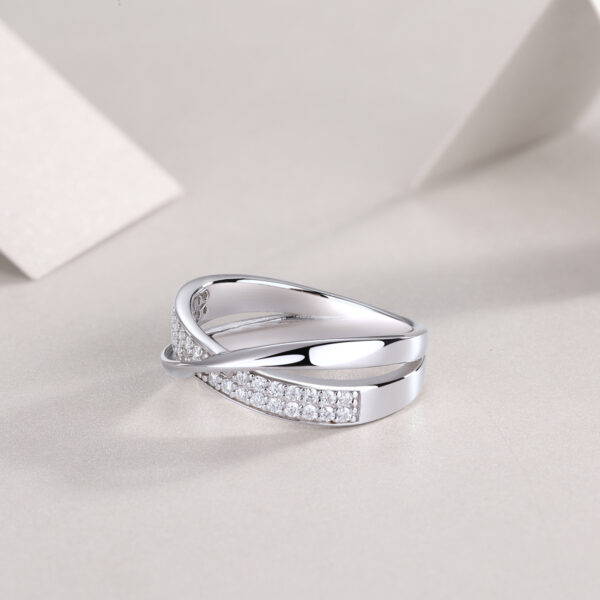 Wrap Around The Diamond Ring Luxury Fashion Set Moissanite Silver Ring - Image 8