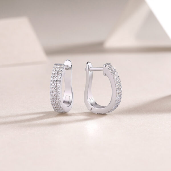 Slow Pace Diamond Set Moissanite Silver Earrings Luxury Fashion Diamond Earrings Stud Earrings - Image 4