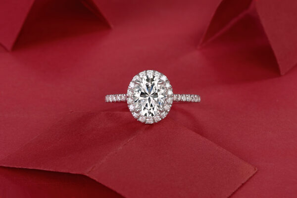 Audrey Large Diamond Ring Luxury Fashion Set Moissanite Silver Ring - Image 2