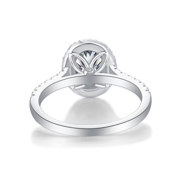 Audrey Large Diamond Ring Luxury Fashion Set Moissanite Silver Ring - Image 6