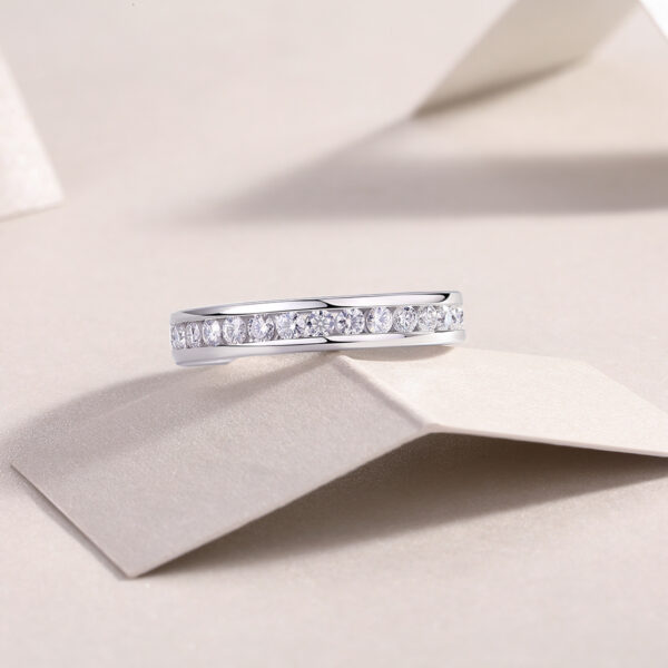 Diamond Ring Luxury Fashion Set Moissanite Silver Ring - Image 6