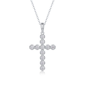 Entrust Luxury Fashion Diamond Pendant Necklace Set With Mosan Diamond Silver Ornaments
