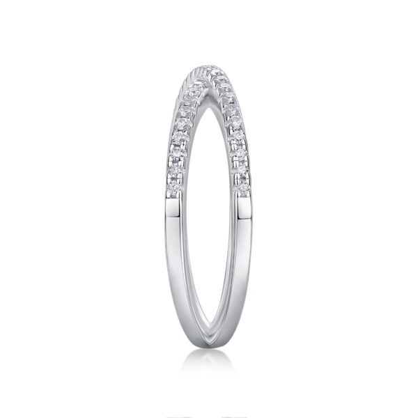 Double Band Diamond Ring Luxury Fashion Set Moissanite Silver Ring - Image 2