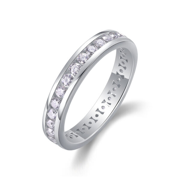 Diamond Ring Luxury Fashion Set Moissanite Silver Ring - Image 4