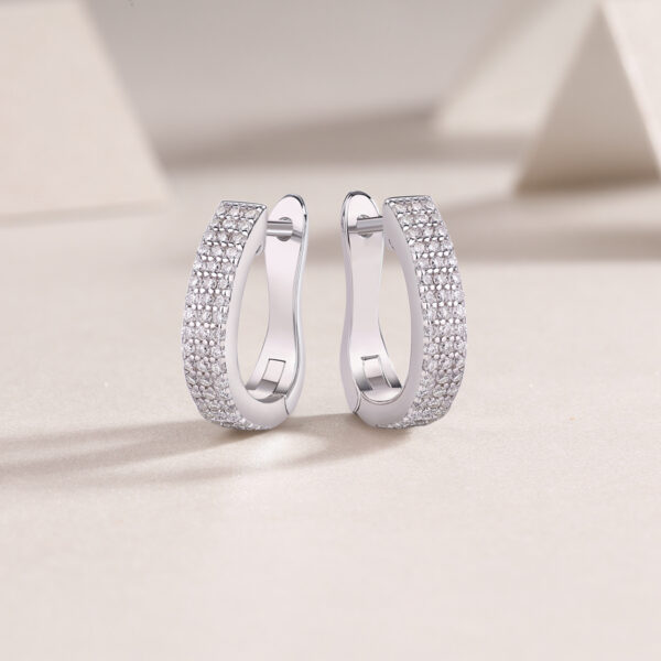 Slow Pace Diamond Set Moissanite Silver Earrings Luxury Fashion Diamond Earrings Stud Earrings - Image 2
