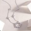 Iris Flower Luxurious Fashion Diamond Pendant Necklace Set With Mosan Diamond Silver Ornaments - Image 4