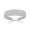 Multi-row Diamond Ring Luxury Fashion Set Moissanite Silver Ring - Image 5