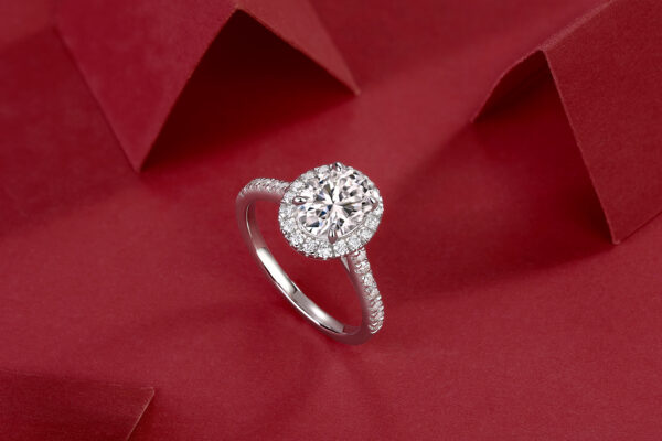 Audrey Large Diamond Ring Luxury Fashion Set Moissanite Silver Ring - Image 5