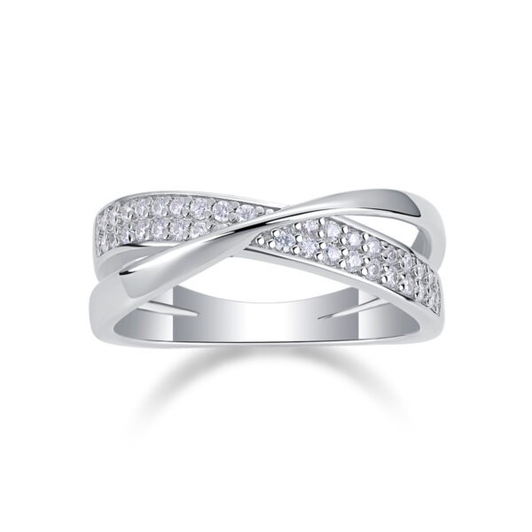 Wrap Around The Diamond Ring Luxury Fashion Set Moissanite Silver Ring - Image 5