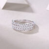 Multi-row Diamond Ring Luxury Fashion Set Moissanite Silver Ring - Image 4