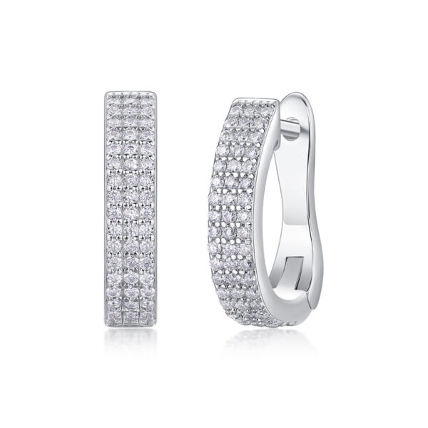 Slow Pace Diamond Set Moissanite Silver Earrings Luxury Fashion Diamond Earrings Stud Earrings
