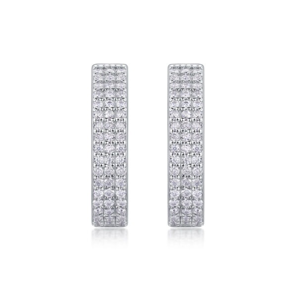 Slow Pace Diamond Set Moissanite Silver Earrings Luxury Fashion Diamond Earrings Stud Earrings - Image 3
