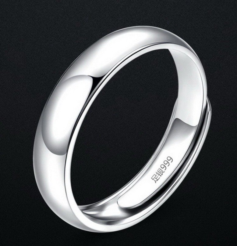 Glossy Ring Simple Men's Silver Ring - Image 7